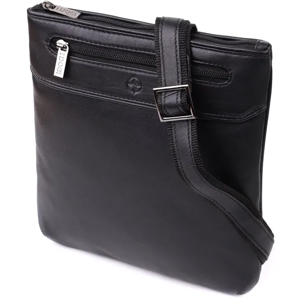 Чоловіча сумка через плече з натуральної шкіри Tony Perotti 20881_1 (6045 nero) Чорний