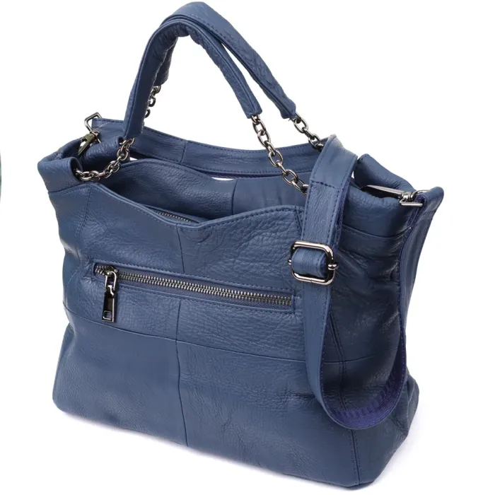 Сумка на кожен день з натуральної шкіри Vintage 22988 Синій