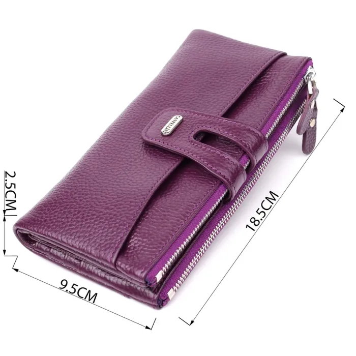 Яскравий жіночий гаманець з натуральної шкіри CANPELLINI 20873_1 Фіолетовий