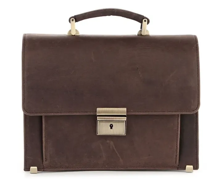 Барсетка SHVIGEL 00760 із вінтажної шкіри Коричнева