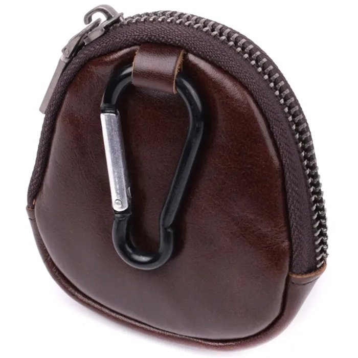 Невеликий гаманець для монет із натуральної шкіри Vintage 15101 Коричневий