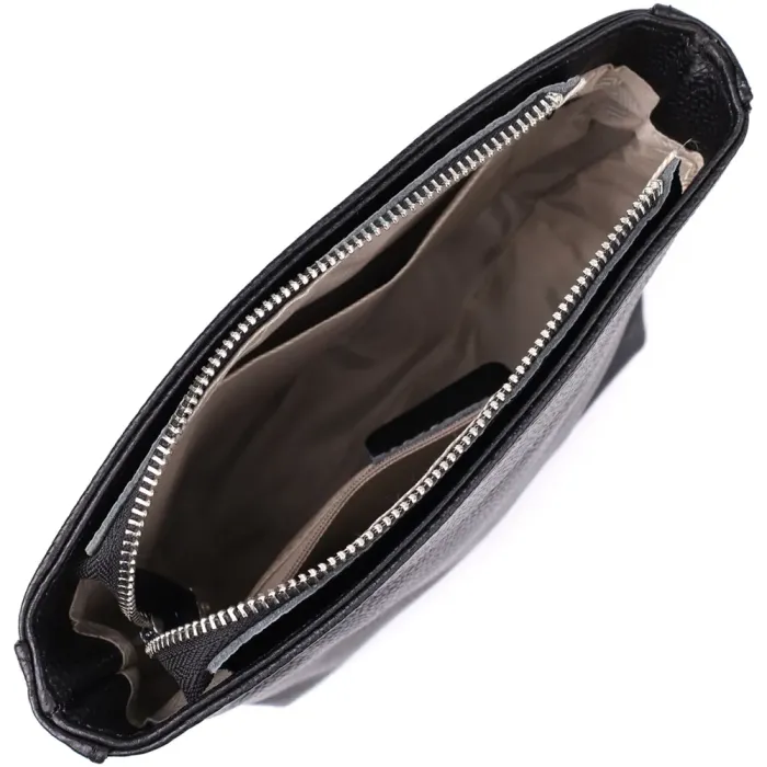 Зручна жіноча сумка на плече з якісної натуральної шкіри Vintage 22914 Чорний