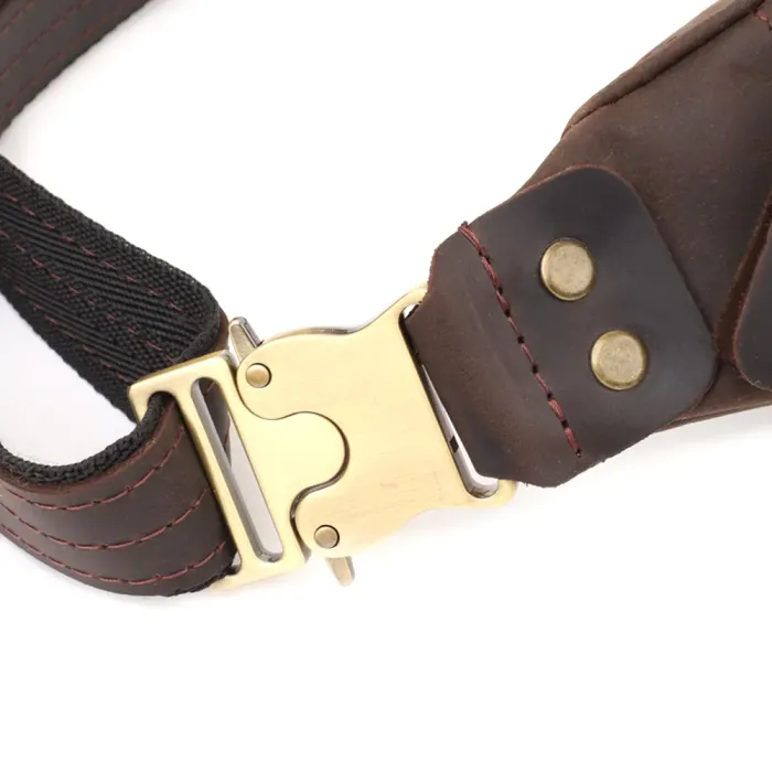 Стильна чоловіча бананка з натуральної вінтажної шкіри Shvigel 23130 Коричневий