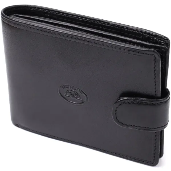 Гаманець чоловічий з гладкої натуральної шкіри Tony Perotti 20853_1 (396A-Q nero) Чорний