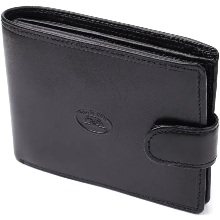 Гаманець чоловічий з гладкої натуральної шкіри Tony Perotti 20853_1 (396A-Q nero) Чорний