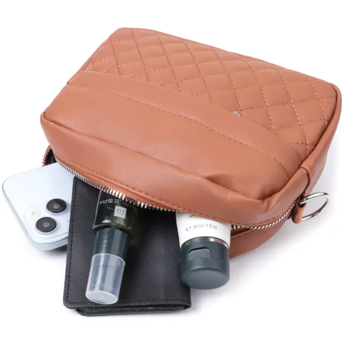 Жіноча сумка крос-боді з монетницею з екошкіри Vintage 22795 Рудий