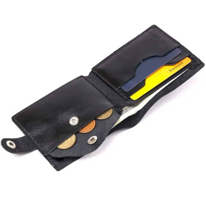 Шкіряне чоловіче портмоне Shvigel 16439 Чорний