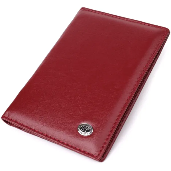 Красива обкладинка на паспорт універсального формату з натуральної шкіри ST Leather 23079 Чорний