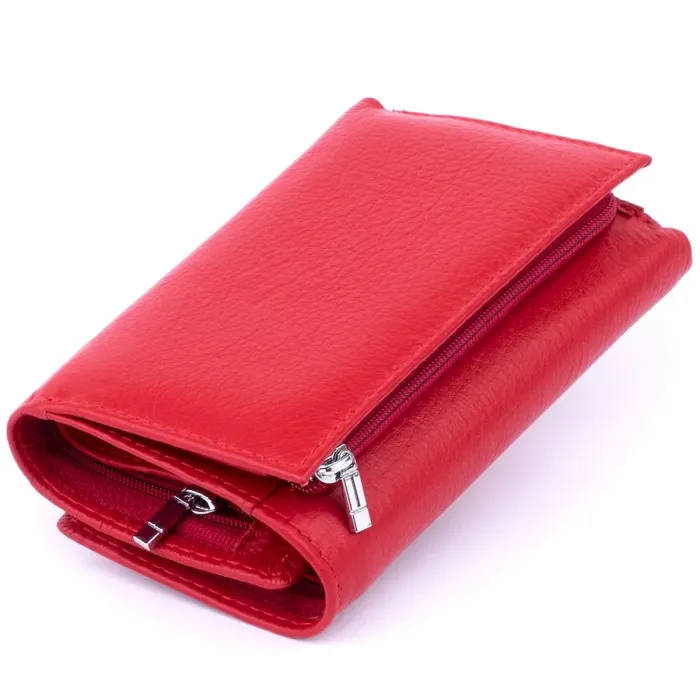 Гаманець горизонтальний із монетником на блискавці жіночий ST Leather 19358 Червоний
