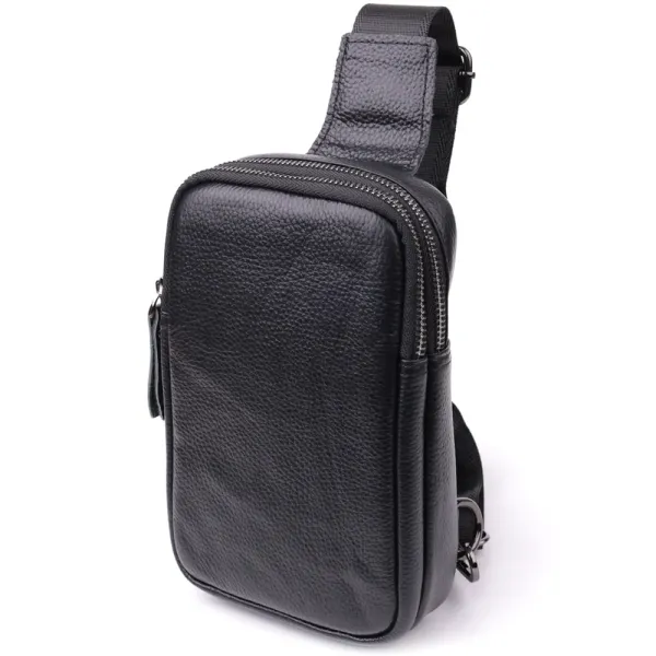 Невелика слінг сумка для чоловіків з натуральної шкіри Vintage 15105 Чорний