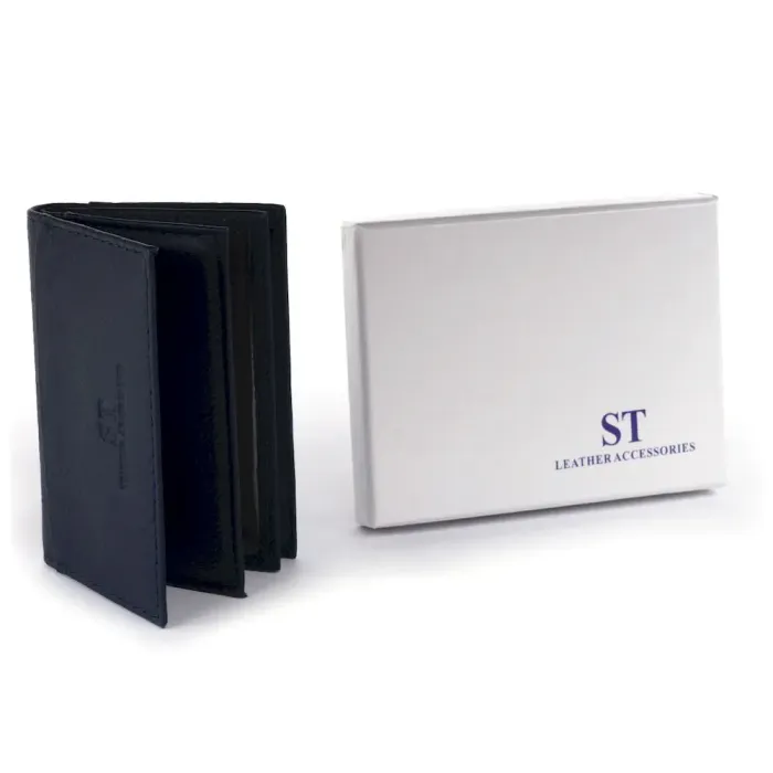Визитница-книжка ST Leather 19217 Темно-синяя