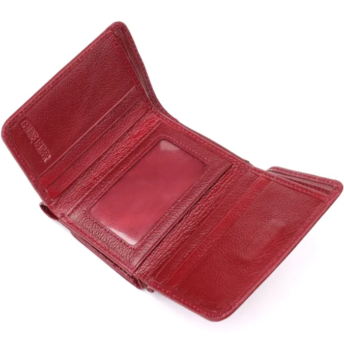 Компактний жіночий гаманець із натуральної шкіри ST Leather 23073 Бордовий