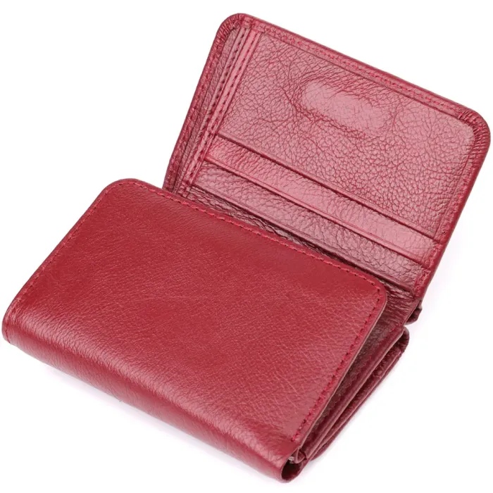 Компактний жіночий гаманець із натуральної шкіри ST Leather 23073 Бордовий