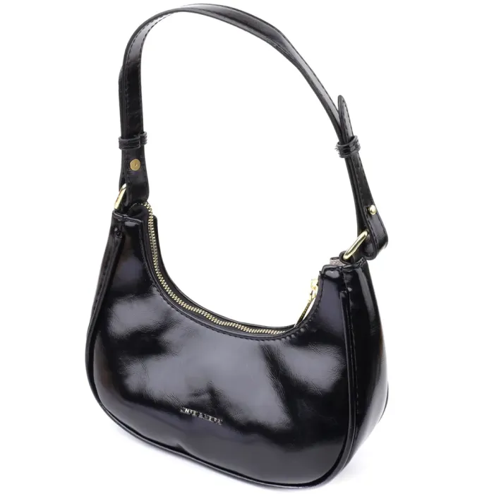 Лакова сумка на плече з екошкіри Vintage 15150 Чорний