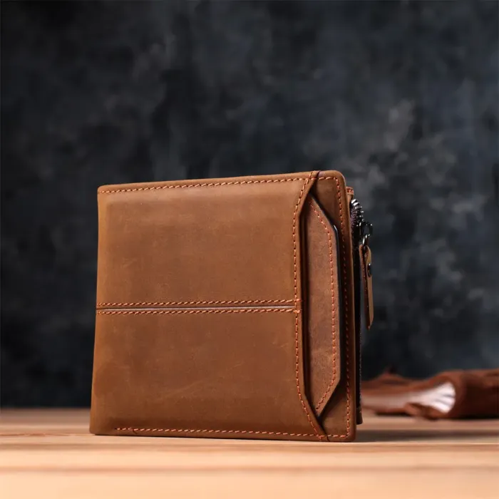 Практичний гаманець для чоловіків з натуральної шкіри 22856 Vintage Коричневий