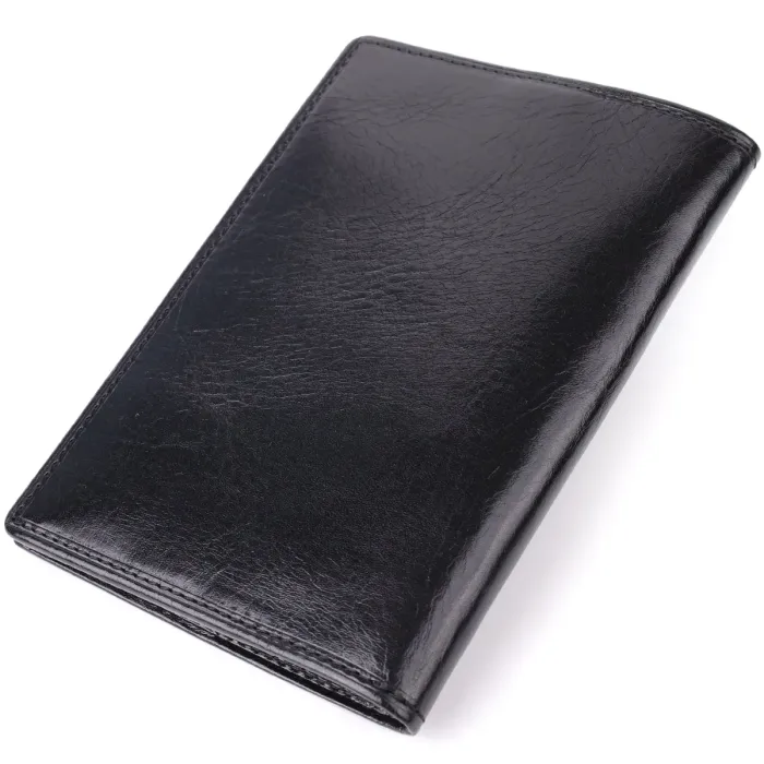 Красива обкладинка на паспорт із глянсової натуральної шкіри Tony Perotti 20891_1 (1597 nero) Чорний