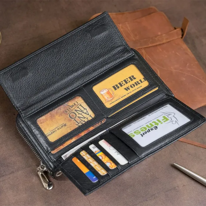 Шкіряний гаманець жіночий ST Leather 19292 Чорний