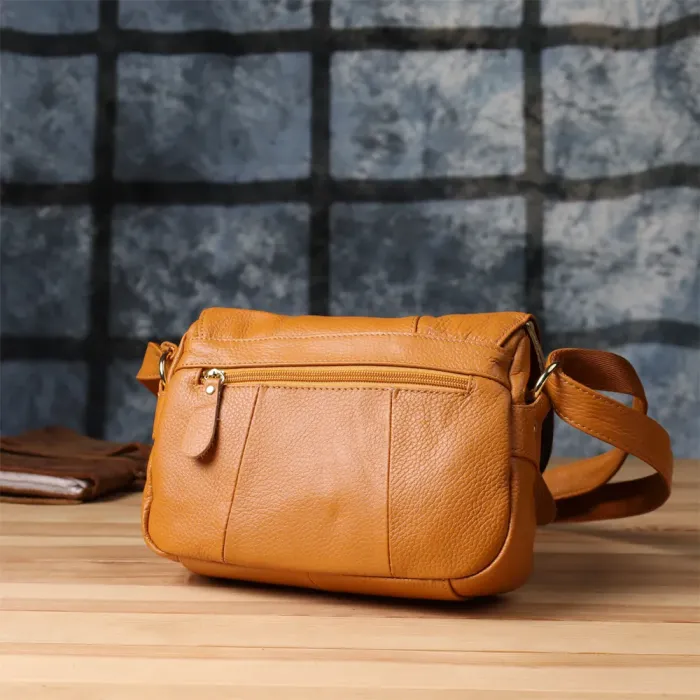 Містка повсякденна сумка з натуральної шкіри для жінок Vintage 22968 Рудий