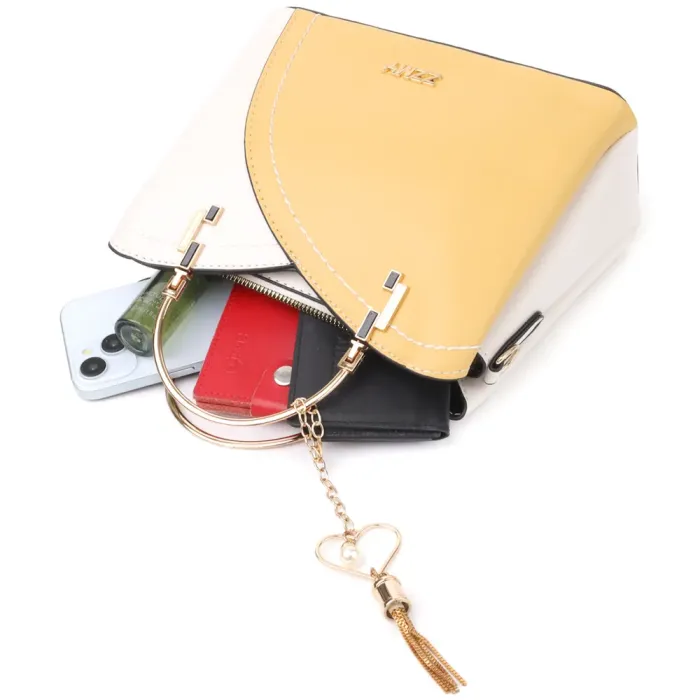 Елегантна жіноча сумка з якісної екошкіри Vintage 15129 Різнокольоровий