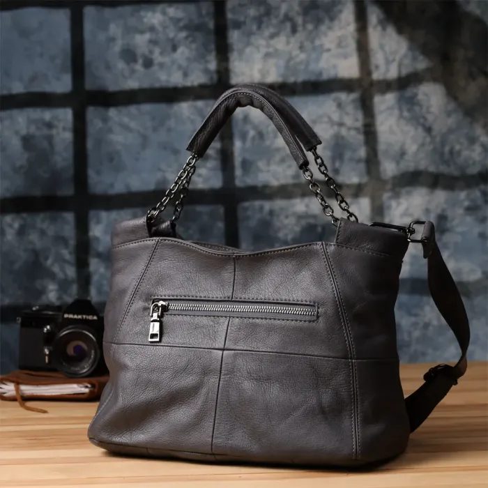 Повсякденна сумка для жінок з натуральної шкіри Vintage 22989 Сірий