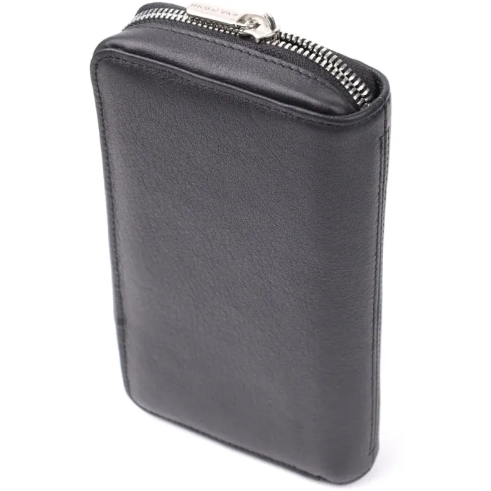Практичний жіночий гаманець на одне відділення із зернистої натуральної шкіри Tony Perotti 20863_1 (3622 nero) Чорний