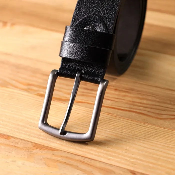 Надійний чоловічий ремінь із натуральної шкіри BOND 22950 Чорний