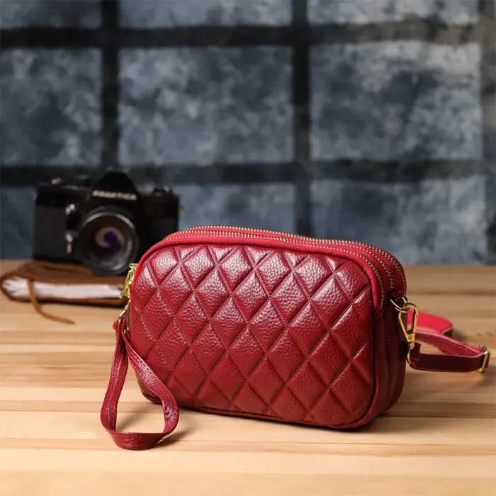 Сумка на три відділення для жінок з натуральної шкіри Vintage 22889