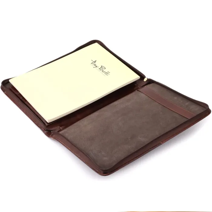 Папка з блокнотом із гладкої натуральної шкіри Tony Perotti 20849_1 (1278L moro) Коричнева