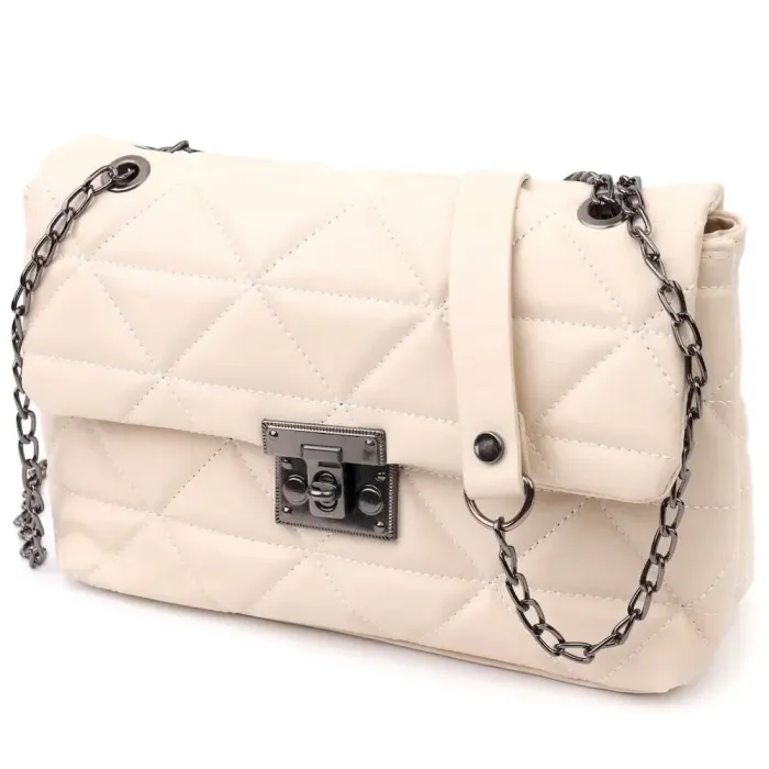 Красива сумка жіноча з еко-шкіри Vintage 18710 Бежевий