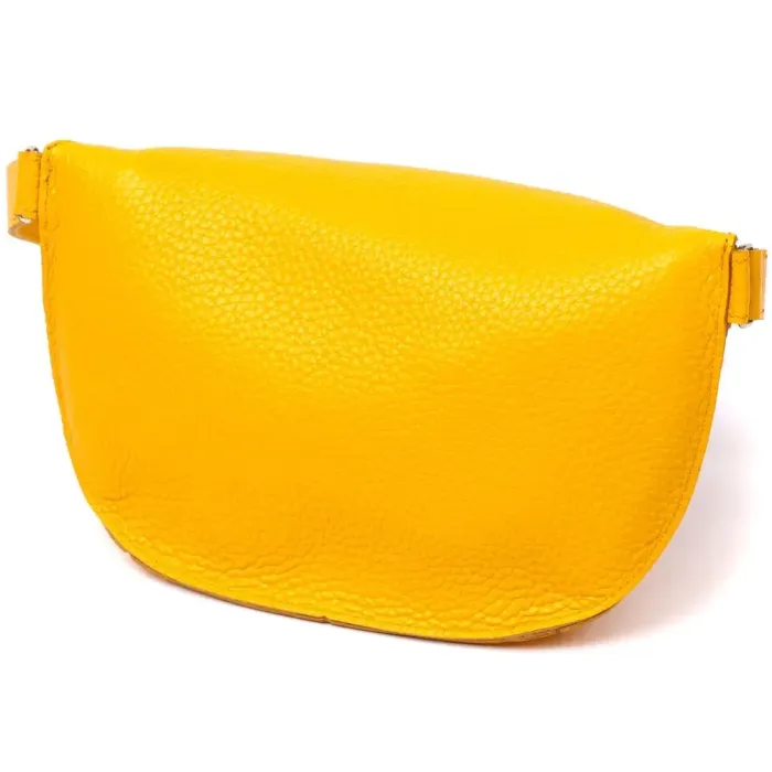 Шкіряна яскрава жіноча бананка Shvigel 16377 Жовтий