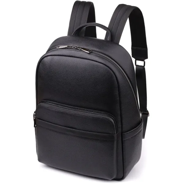 Місткий рюкзак для чоловіків з натуральної шкіри Vintage 23045 Чорний