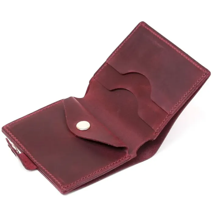 Жіноче матове шкіряне портмоне Shvigel 16478 Вишневий