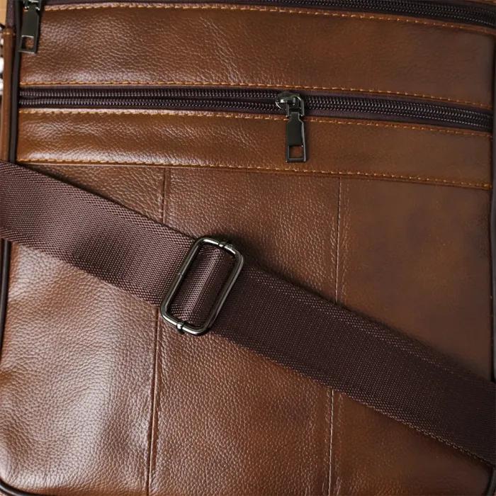 Сумка для чоловіків з ручкою для перенесення в руці з натуральної шкіри Vintage 23028 Коричневый