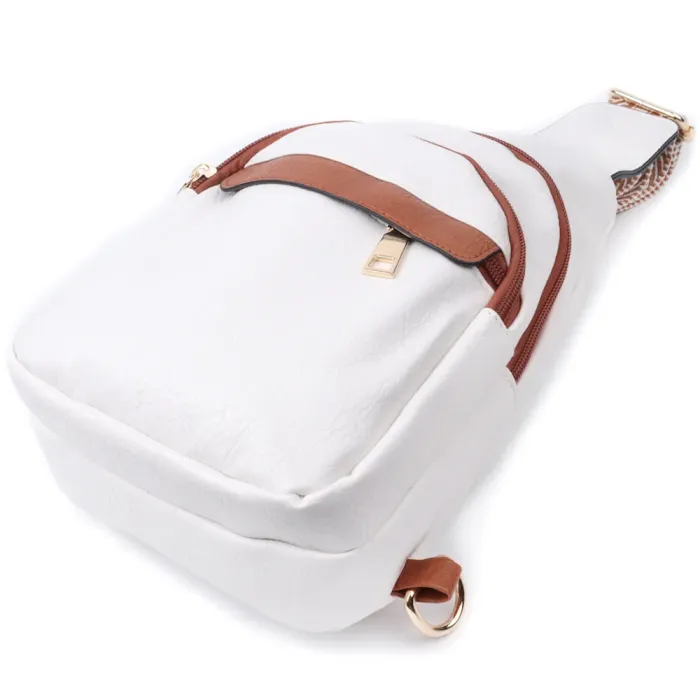 Жіноча сумка через плече з отвором для навушників з екошкіри Vintage 22785 Білий