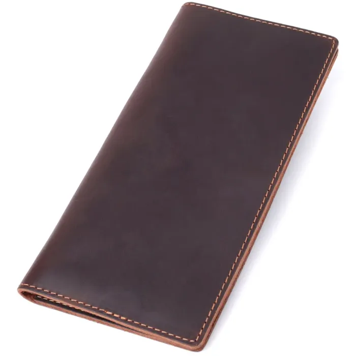 Вертикальний гаманець унісекс із натуральної шкіри Vintage 15083 Коричневий