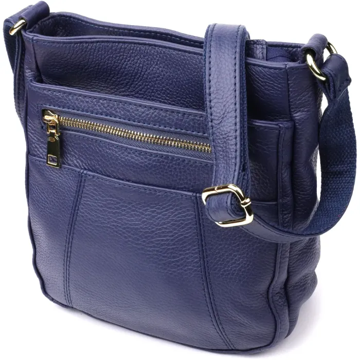Вертикальна сумка жіноча з натуральної шкіри 15121 Vintage Синій