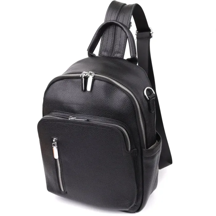 Цікавий жіночий рюкзак з натуральної шкіри Vintage 23059 Чорний