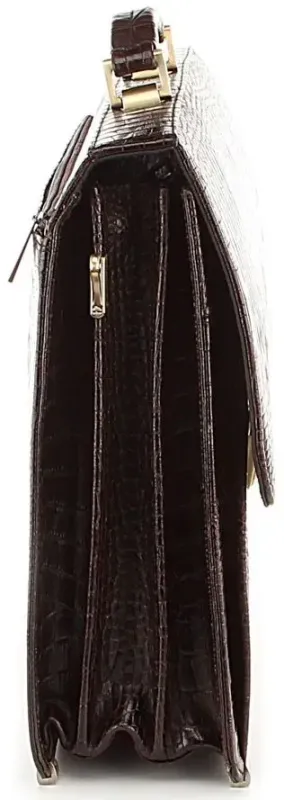 Портфель діловий SHVIGEL 00363 з натуральної шкіри Коричневий