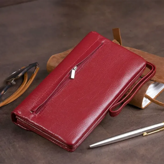 Клатч зі шкіри жіночий ST Leather 19318 Бордовий