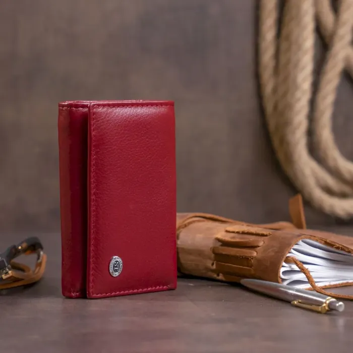 Горизонтальное портмоне из кожи женское на магните ST Leather 19333 Бордовое