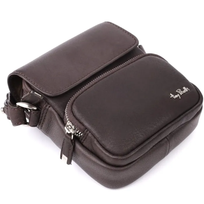 Невелика сумка з матової зернистої натуральної шкіри Tony Perotti 208767_1 (9150-14 moro) Чорний