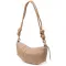 Стильна жіноча напівкругла сумка з натуральної шкіри Vintage 22933 Бежевий