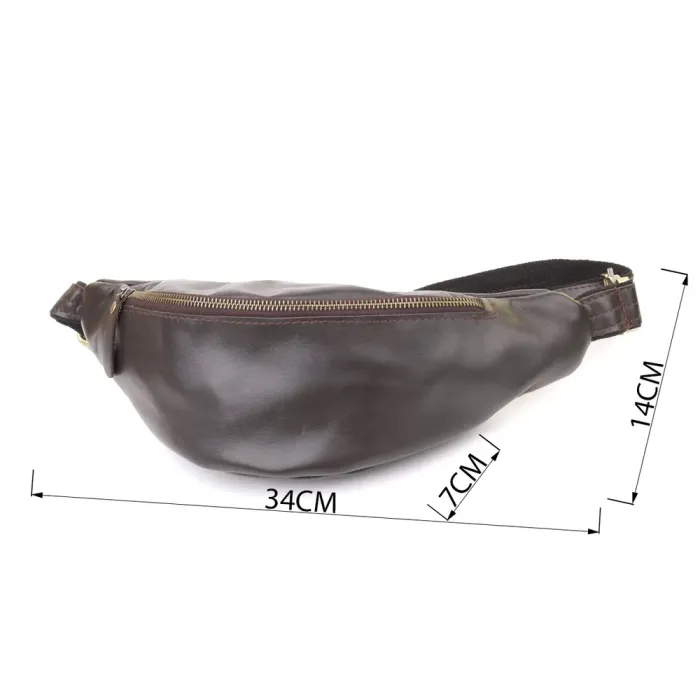 Сумка бананка відмінної якості з гладкої натуральної шкіри Shvigel 23144