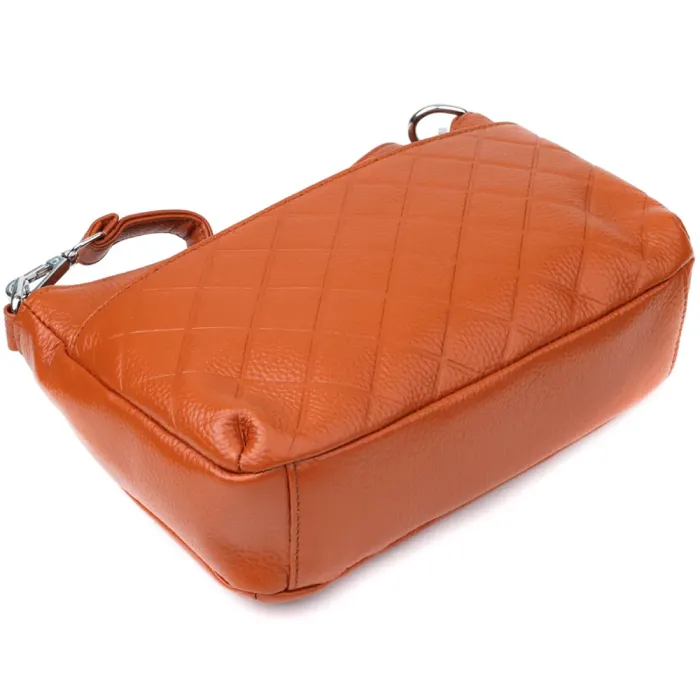 Жіноча сумка з натуральної шкіри з двома ремінцями Vintage 22929 Рудий