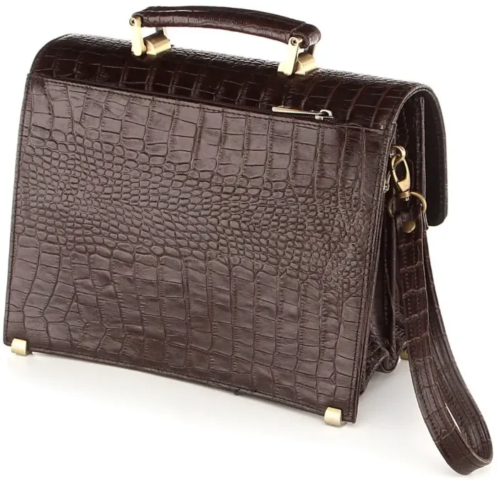 Барсетка SHVIGEL 00368 із натуральної шкіри Коричнева