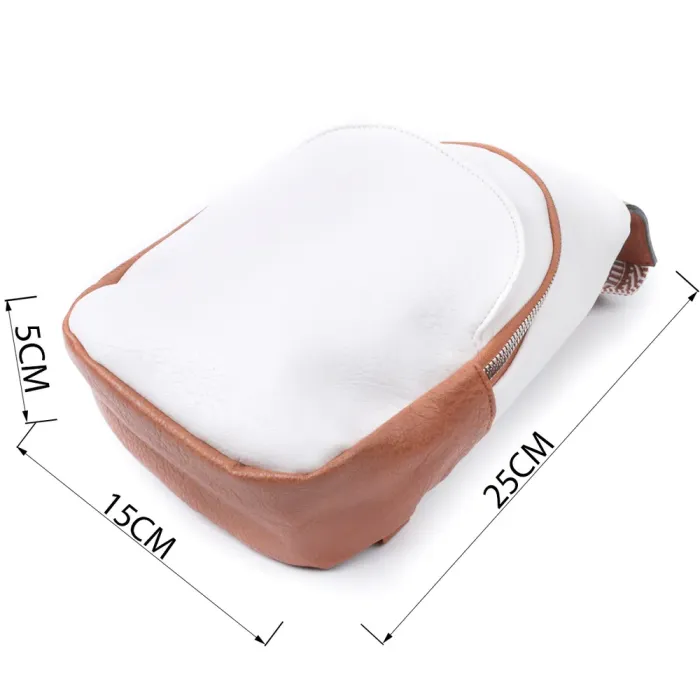 Невелика жіноча сумка через плече з екошкіри з акцентом на текстильну лямку Vintage 22779 Білий