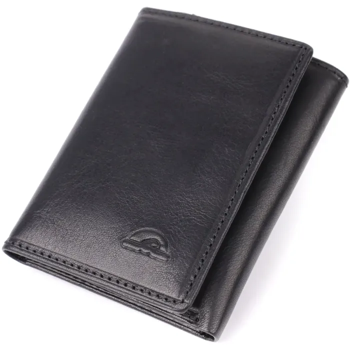 Невеликий гаманець для чоловіків з натуральної глянсової шкіри Tony Perotti 20901_1 (3810 nero) Чорний