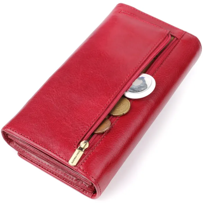 Місткий жіночий гаманець із глянсової натуральної шкіри Tony Perotti 20893_1 (1911 rosso) Червоний