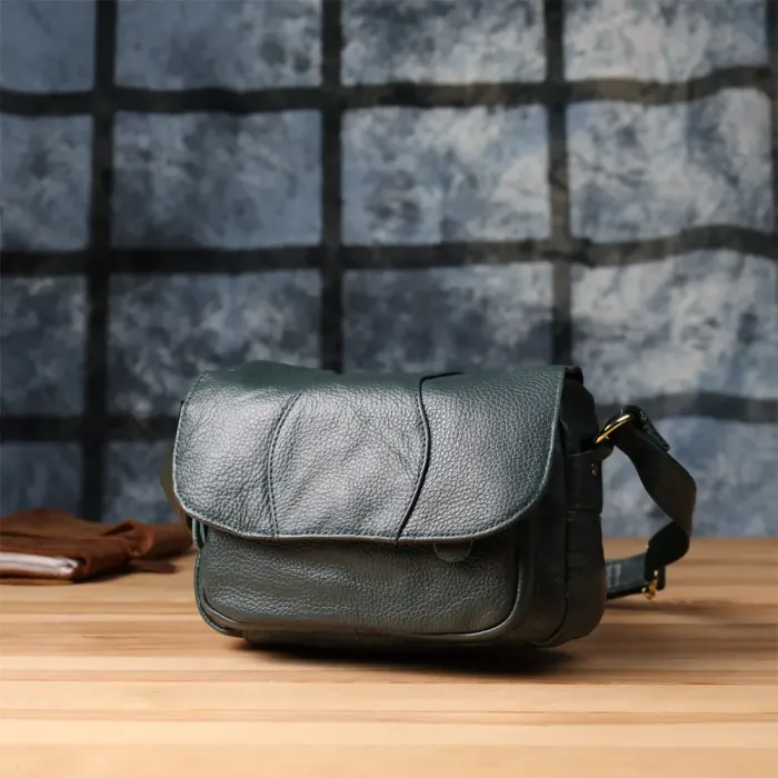 Повсякденна жіноча сумка з натуральної шкіри Vintage 22970 Зелений