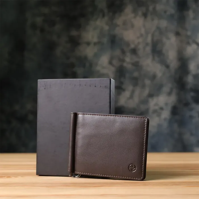 Стильний затискач для грошей з м'якої натуральної шкіри Tony Perotti 20847_1 (5000 moro) Коричневий